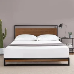Suzanne Platform Bed With Headboard Black - Zinus 16 Suzanne Platform Bed With Headboard Black - Zinus -Nexera Furniture Store GUEST ee93f3c4 32cb 4789 8db7 3f06c3053b12