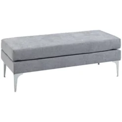 HOMCOM 47.75 Inches End Of Bed Bench, Upholstered Entryway Bench With Double Layer Seat Cushions And Steel Legs, Bedroom Bench -Nexera Furniture Store GUEST eeb20f96 0f9d 47c4 ae45 29a8310a0358