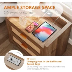 Nightstands Set Of 2, Rattan Night Stand, Bedside Tables With 2 Drawers, End Tables For Bedroom Living Room And 12 Nightstands Set Of 2, Rattan Night Stand, Bedside Tables With 2 Drawers, End Tables For Bedroom Living Room And -Nexera Furniture Store GUEST eee211d6 830b 49c0 b85b f5e6b5eaf226