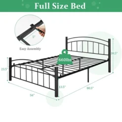 Costway Twin/Full/Queen Size Metal Bed Frame Platform Mattress Foundation With Headboard Footboard -Nexera Furniture Store GUEST ef094d55 be09 4bcd 9f69 720872c95953