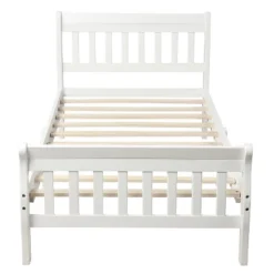 Twin Size Wood Platform Bed With Headboard, Footboard And Wooden Slat Support-ModernLuxe -Nexera Furniture Store GUEST efa32691 7716 4868 9945 8ac09cec6237