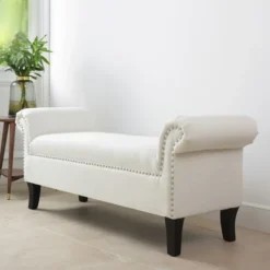 Jennifer Taylor Home Kathy Roll Arm Entryway Accent Bench -Nexera Furniture Store GUEST efe25e30 1df4 4e7d 8773 bf6bb68472e5
