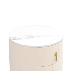 NicBex 1PC/2PCS Round Night Stand With Marble Stickers Top,3 Drawers Nightstand With Metal Handles,Bedside Table For Bedroom,Living Room Furniture -Nexera Furniture Store GUEST f19194e3 0abb 4174 b5d3 25623cd276b2