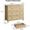 Acekool Drawer Rattan Dresser, Wide Boho Storage Chest With Deep Drawers & Ring Handles For Bedroom, Nursery, Living Room - Natural -Nexera Furniture Store GUEST f1bb7d44 1d57 46b1 9617 4abaadc16969