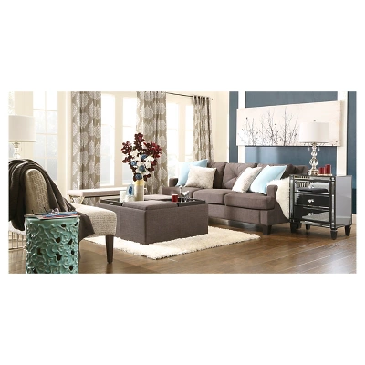 Ornelas Metal Base Linen Bench Gray - Inspire Q 4 Ornelas Metal Base Linen Bench Gray - Inspire Q - Image 2