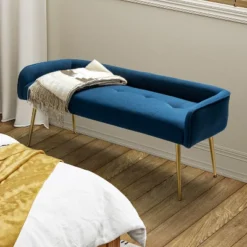 Emilio Modern 55.25" Wide Upholstered Low Back Bench With Sturdy Golden Metal Tapered Leg| ARTFUL LIVING DESIGN 27 Emilio Modern 55.25" Wide Upholstered Low Back Bench With Sturdy Golden Metal Tapered Leg| ARTFUL LIVING DESIGN -Nexera Furniture Store GUEST f32e5156 a66e 44e3 a96c 1dd7bdff174d