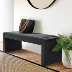 Kaia 47" Faux Leather Upholstered Waterfall Bench-The Pop Maison -Nexera Furniture Store GUEST f414af2c 7505 4641 a562 f6cb8b6848fd
