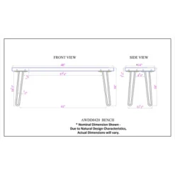 Alaterre Furniture Hairpin Natural Brown Live Edge Wood With Metal Bench -Nexera Furniture Store GUEST f491e451 5f26 4f6d 9bdb 27560e7715c5