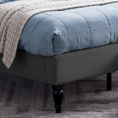 Queen Roz Upholstered Traditional Bed Charcoal Gray - Christopher Knight Home 5 Queen Roz Upholstered Traditional Bed Charcoal Gray - Christopher Knight Home - Image 3
