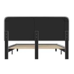 Emma And Oliver Pasithea Upholstered Platform Bed With Curved, Slim Panel Headboard And Wooden Support Slats -Nexera Furniture Store GUEST f54e5971 3c6e 4942 b6f0 aad5eea0c6cf