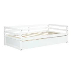 Costway Twin Size Trundle Daybed Wooden Slat Support Mattress Platform For Kids EspressoWhite -Nexera Furniture Store GUEST f551922e 1bc2 4850 a6c5 5e2a587b4c3b