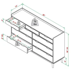 Mid-Century Modern Solid Wood 9 Drawer Horizontal Dresser - Saracina Home 20 Mid-Century Modern Solid Wood 9 Drawer Horizontal Dresser - Saracina Home -Nexera Furniture Store GUEST f5f0f1ab b228 4bb6 8748 20f45ddb371e