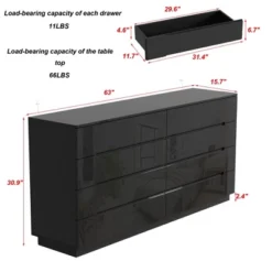 FUFU&GAGA High Gloss Dresser With Light Chest 8 Drawers And Tabletop -Nexera Furniture Store GUEST f6b399ff 6ad5 4ffe a11c b2f4e504890d