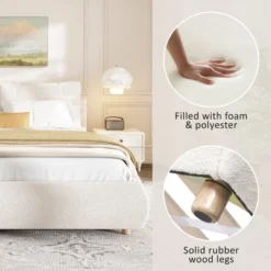 Christopher Knight Home Nicolas Boucle Upholstered Platform Bed With Removable Pillow Headboard 15 Christopher Knight Home Nicolas Boucle Upholstered Platform Bed With Removable Pillow Headboard -Nexera Furniture Store GUEST f72b7791 7a9a 414c 9bdf 54982c4803ea