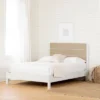 Full Munich Platform Bed With Headboard White/Soft Elm - South Shore