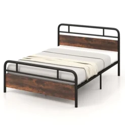 Costway Metal Platform Bed Frame Industrial Headboard Mattress Foundation -Nexera Furniture Store GUEST f795bb9b ec3d 4bbe 8683 43aa55a30b76