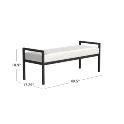 Modern Metal Bench Cream Boucle - HomePop 13 Modern Metal Bench Cream Boucle - HomePop -Nexera Furniture Store GUEST f89ad956 3cc1 4831 8ff0 a2040a49f3dd