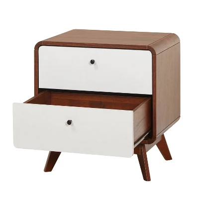 Cassie Mid-Century Modern Nightstand Walnut/White - Buylateral 6 Cassie Mid-Century Modern Nightstand Walnut/White - Buylateral - Image 4