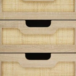 ODK Rattan Nightstand, Boho Bedside Table With 3 Large Storage Capacity, Spacious Surface, Modern Storage Night Stand For Bedroom, Black -Nexera Furniture Store GUEST f94ada18 68d4 4eb3 9066 758607e3f90b