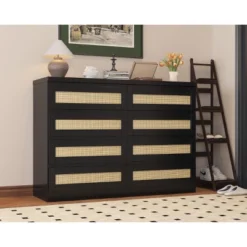 Garvee Rattan Dresser For Bedroom, 8 Drawer Dresser For Closet, Double Wood Dressers & Chest Of Drawers For TV Stands, Living Room -Nexera Furniture Store GUEST f95741fa e799 4e76 8043 beed00e356be