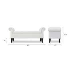 Jennifer Taylor Home Kathy Roll Arm Entryway Accent Bench