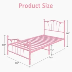 Garvee Twin Bed Frame For Girls, Metal Twin Size Bed Frame With Sweet Heart-Shape Headboard And Footboard, No Box Spring Needed, Easy Assembly -Nexera Furniture Store GUEST fbbd8196 e064 4a84 ae23 41ec3e9cd2be