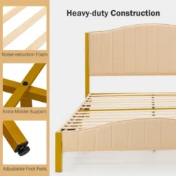 Costway FullQueen Size Upholstered Bed Frame Mattress Foundation Platform Quilted Headboard -Nexera Furniture Store GUEST ff9cc68f bb93 402f 9c4f 2ffd3a411e78